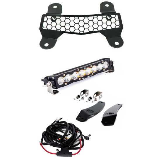 Picture of Textron/Arctic Cat S8 10 Inch Grille Mount Light Bar Kit w/Facia - Arctic Cat 2020-21 Wildcat XX; Textron 2018-19 Wildcat XX
