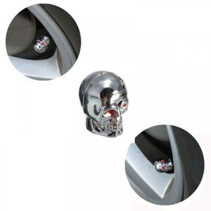 Picture of Tire Valve Cap - Chrome Skull