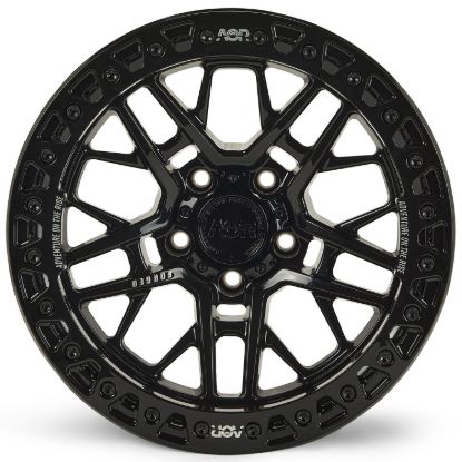 Picture of ALPHA Forged Off Road Wheel, Jeep JK, JL & JT, 17x9, 5x127, ET-38, Beadlock, Gloss Black