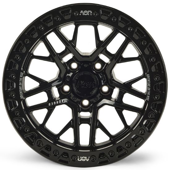 Picture of ALPHA Forged Off Road Wheel, Jeep JK, JL & JT, 17x9, 5x127, ET-38, Beadlock, Gloss Black