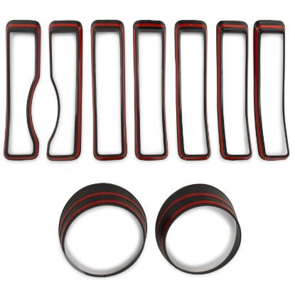 Picture of Jeep Wrangler JL 18-23 Grille and Headlight Bezel Inserts, Black