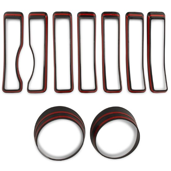 Picture of Jeep Wrangler JL 18-23 Grille and Headlight Bezel Inserts, Black