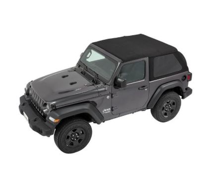 Picture of Jeep Wrangler JL 2DR 18-26 Trektop Slantback, Soft Top, Black Twill Premium