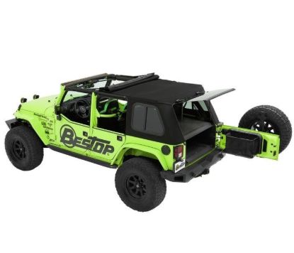Picture of Jeep Wrangler JK 4DR 07-17 Trektop PRO hybrid Slantback, Soft Top, Black Twill Premium