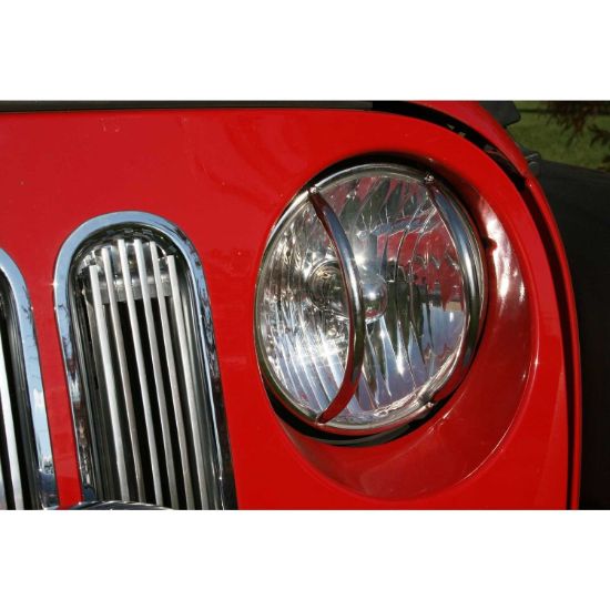Picture of Headlight Euro Guard Kit, Stainless Steel; 07-18 Jeep Wrangler JK