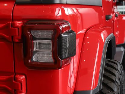 Picture of Jeep Wrangler JL 18+ Tail Light Cover, Rubicon, Carbon Fiber Look