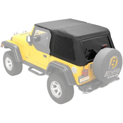 Picture of Jeep Wrangler TJ 97-06 Trektop Slantback, Soft Top, Black Diamond