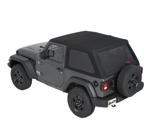 Picture of Jeep Wrangler JL 2DR 18-26 Trektop Slantback, Soft Top, Black Diamond