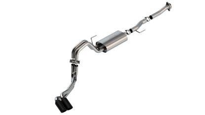 Picture of Ford F150 21-25 5.0L S-Type Cat-Back Exhaust System, Twin Pipes, Black