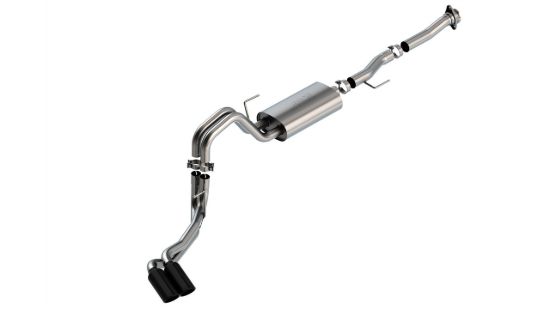 Picture of Ford F150 21-25 5.0L S-Type Cat-Back Exhaust System, Twin Pipes, Black