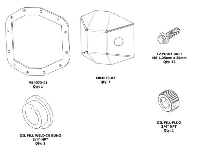 Picture of Jeep Wrangler JL & Gladiator JT 18-26 M220 / Dana 44 Rear Diff Cover, Bare