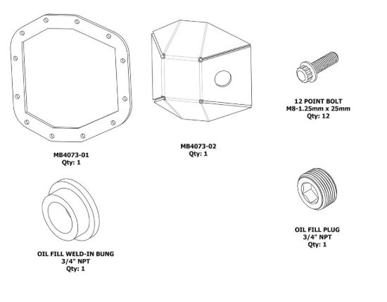 Picture of Jeep Wrangler JL & Gladiator JT 18-26 M220 / Dana 44 Rear Diff Cover, Bare