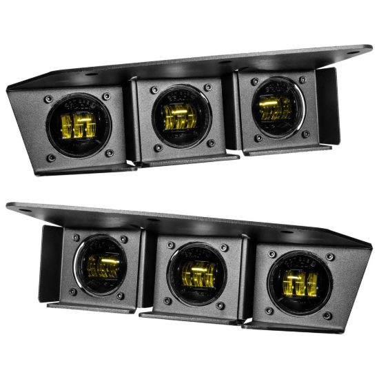 Picture of Ford Bronco 21-25 Triple LED Fog Light Kit for Steel Bumper, Yellow