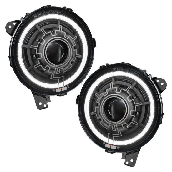 Picture of Jeep Wrangler JL & Gladiator JT 18-24 Oculus Bi-LED Projector Headlights, Switchback, Heated Lens