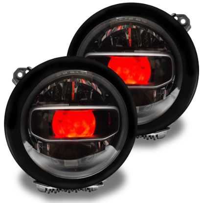 Picture of Jeep Wrangler JL & Gladiator JT 18-24 Demon Eye Headlight Projector Illumination Kit, ColorSHIFT, No Controller
