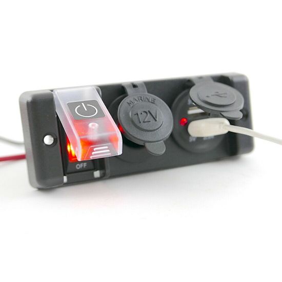 Picture of Marine Grade Switch Panel - 1 x Switch - 2 x USB - 1 x 12V