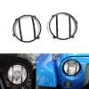 Picture of Jeep Wrangler JK 07-17 Front Horizontal Cut Black Headlamp Guard