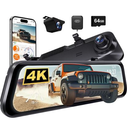 Picture of WOLFBOX G850, 12"""" 4K+1080P Mirror Dash Cam, Smart