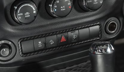 Picture of Jeep Wrangler JK 11-17 Lower Dash Control Panel Cover, Carbon Fiber Look