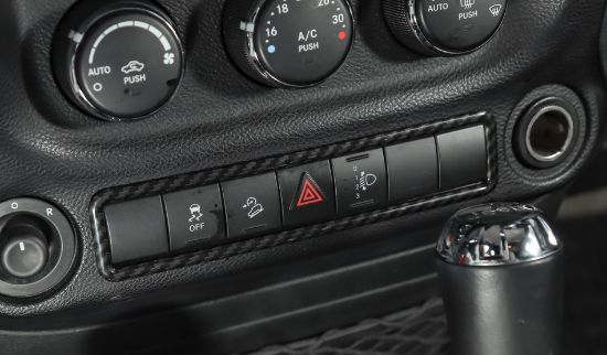 Picture of Jeep Wrangler JK 11-17 Lower Dash Control Panel Cover, Carbon Fiber Look