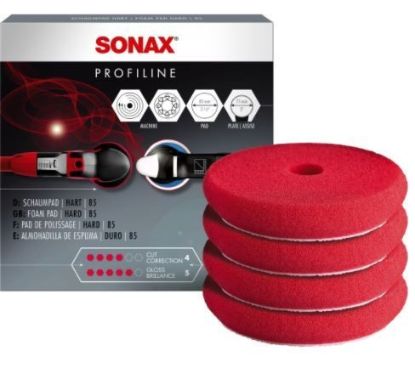 Picture of Sonax Polishing Pad for Dual Action and Rotary - Hard - Red (3 inch - 80mm) - 4pc