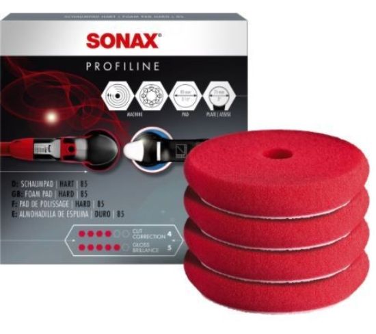 Picture of Sonax Polishing Pad for Dual Action and Rotary - Hard - Red (3 inch - 80mm) - 4pc