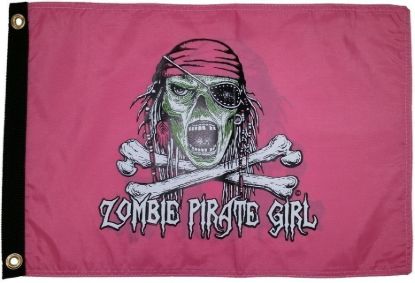 Picture of Flag 12 x 18"""" - Zombie Pirate Girl