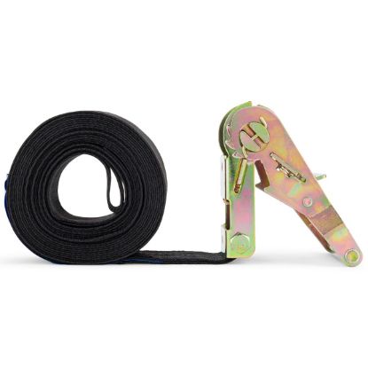 Picture of Off Road Ratchet Tie Down Strap, Heavy Duty, 5cm Wide, 5m Long, 2 Ton Breaking Strength, Black